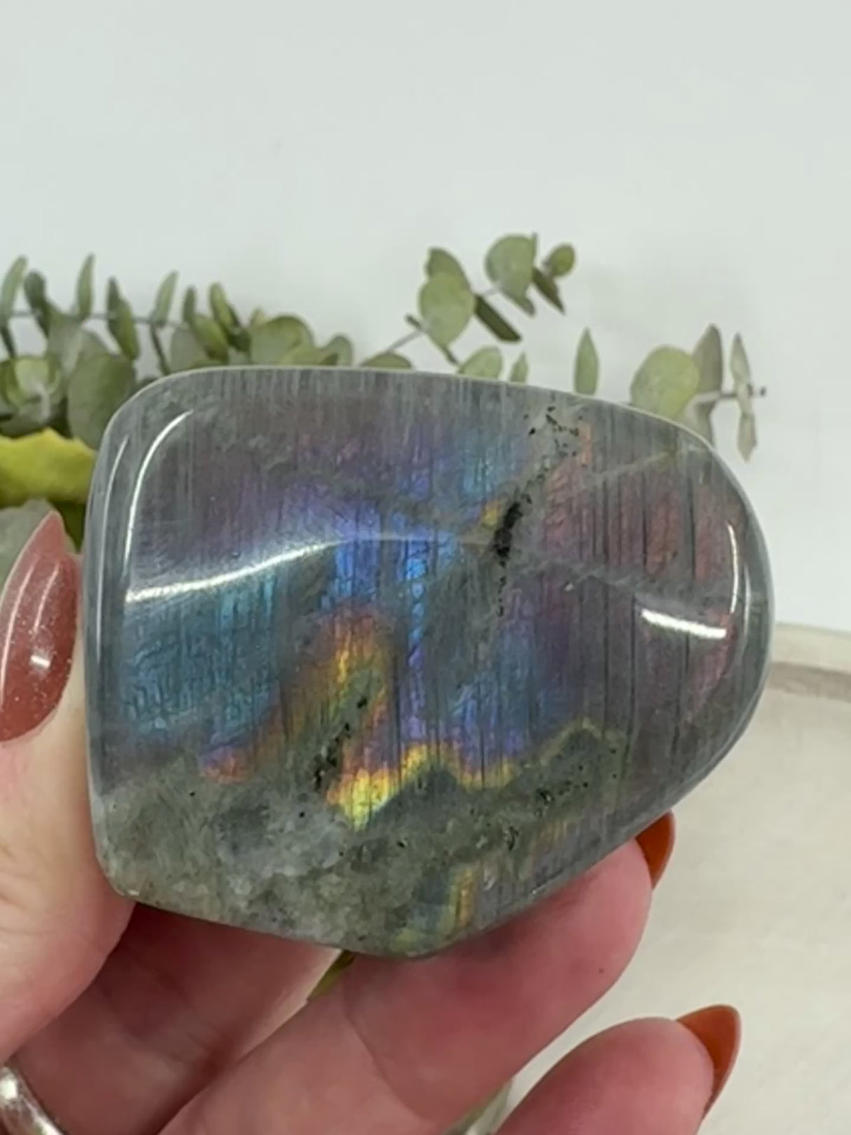 Flashy Petite Labradorite Freeform – 104g Crystal of Magic & Light