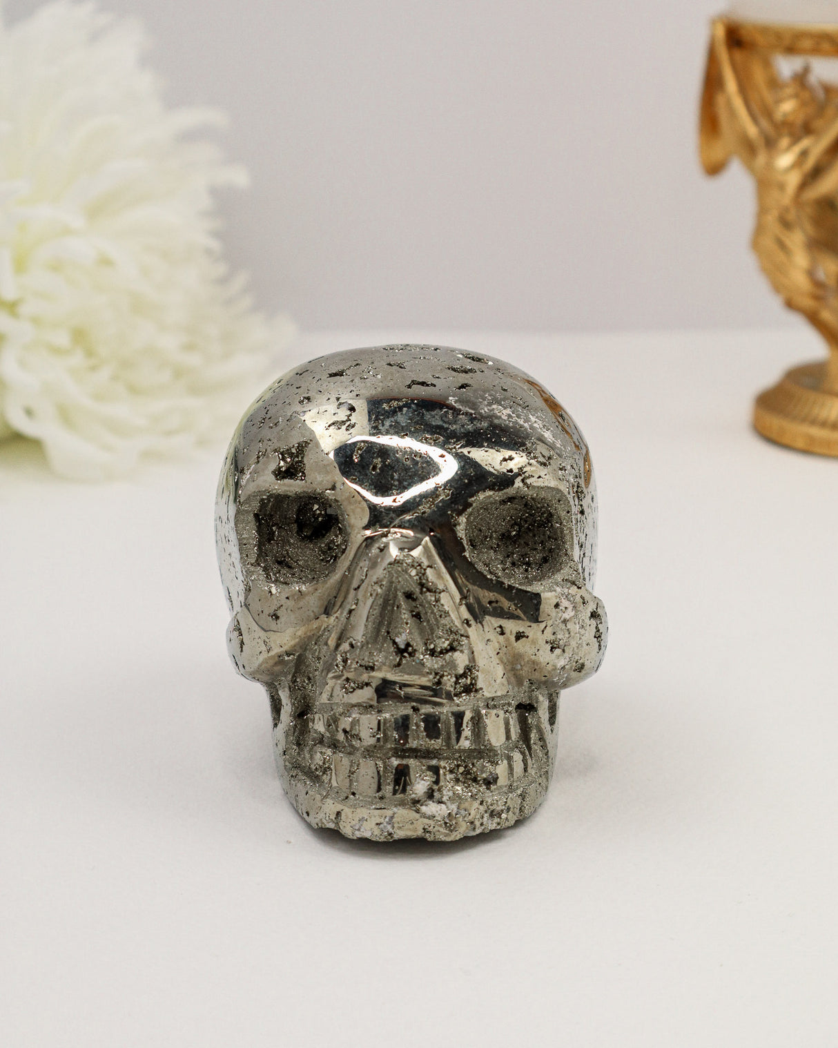 Pyrite Skull Carving #4 | 1.256kg | Protection & Energy