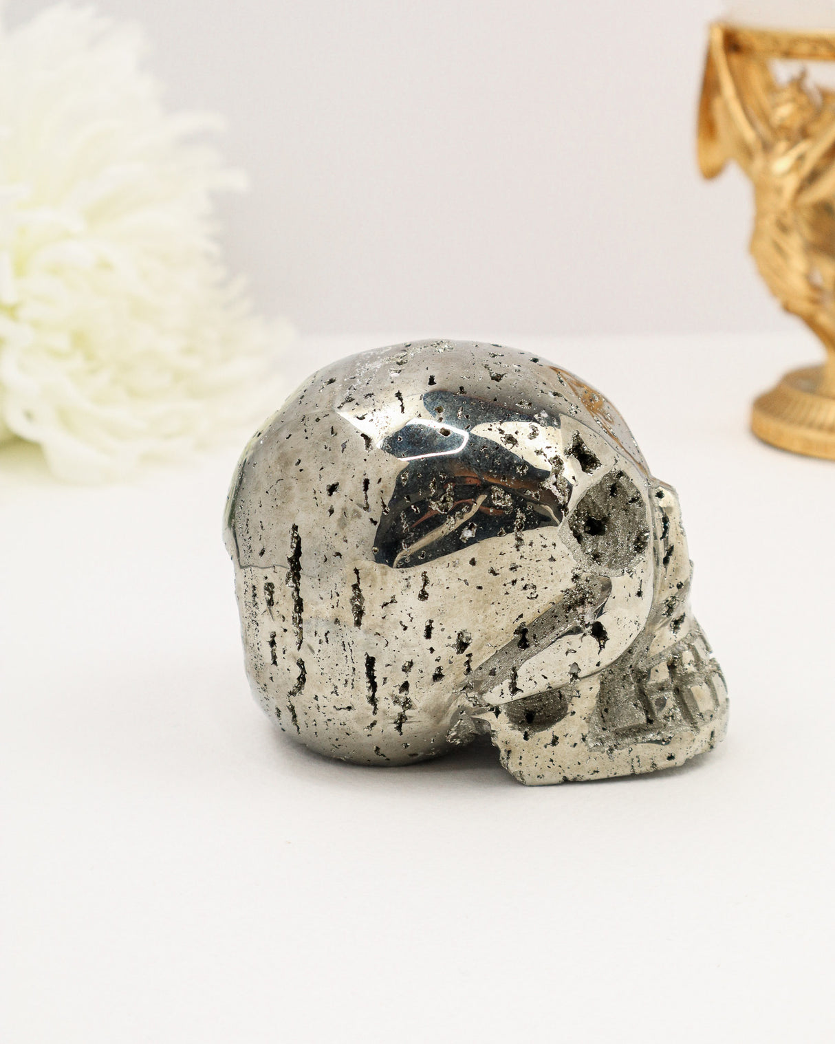 Pyrite Skull Carving #4 | 1.256kg | Protection & Energy