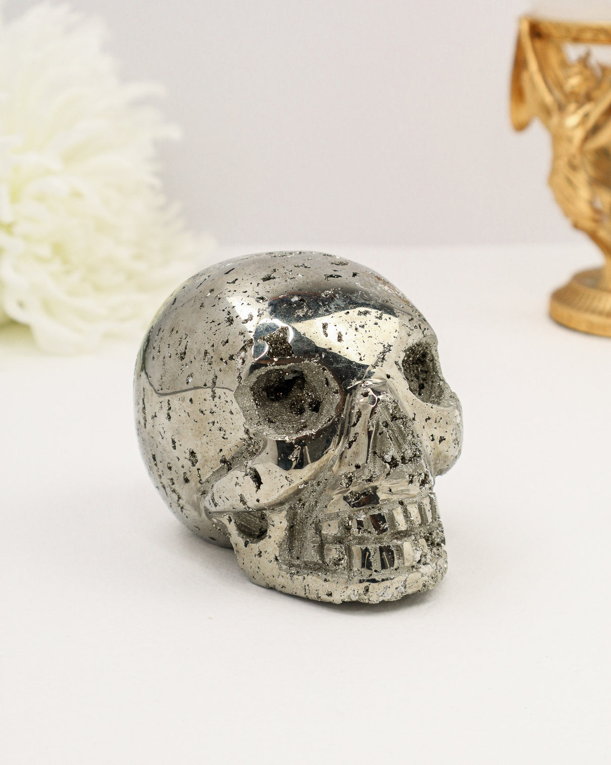 Pyrite Skull Carving #4 | 1.256kg | Protection & Energy