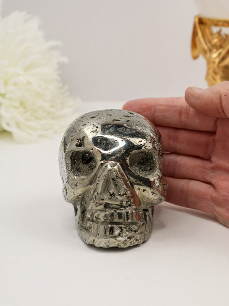 Pyrite Skull Carving #4 | 1.256kg | Protection & Energy