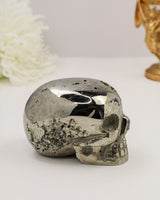 Pyrite Skull Carving #8 | 1.124kg | Protection & Abundance