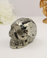 Pyrite Skull Carving #2 | 1.34kg | Protection & Manifestation