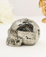 Pyrite Skull Carving #2 | 1.34kg | Protection & Manifestation