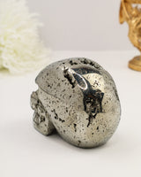 Pyrite Skull Carving #2 | 1.34kg | Protection & Manifestation