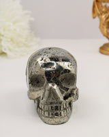 Pyrite Skull Carving #5 | 8.5cm | 1.363kg | Protection & Abundance