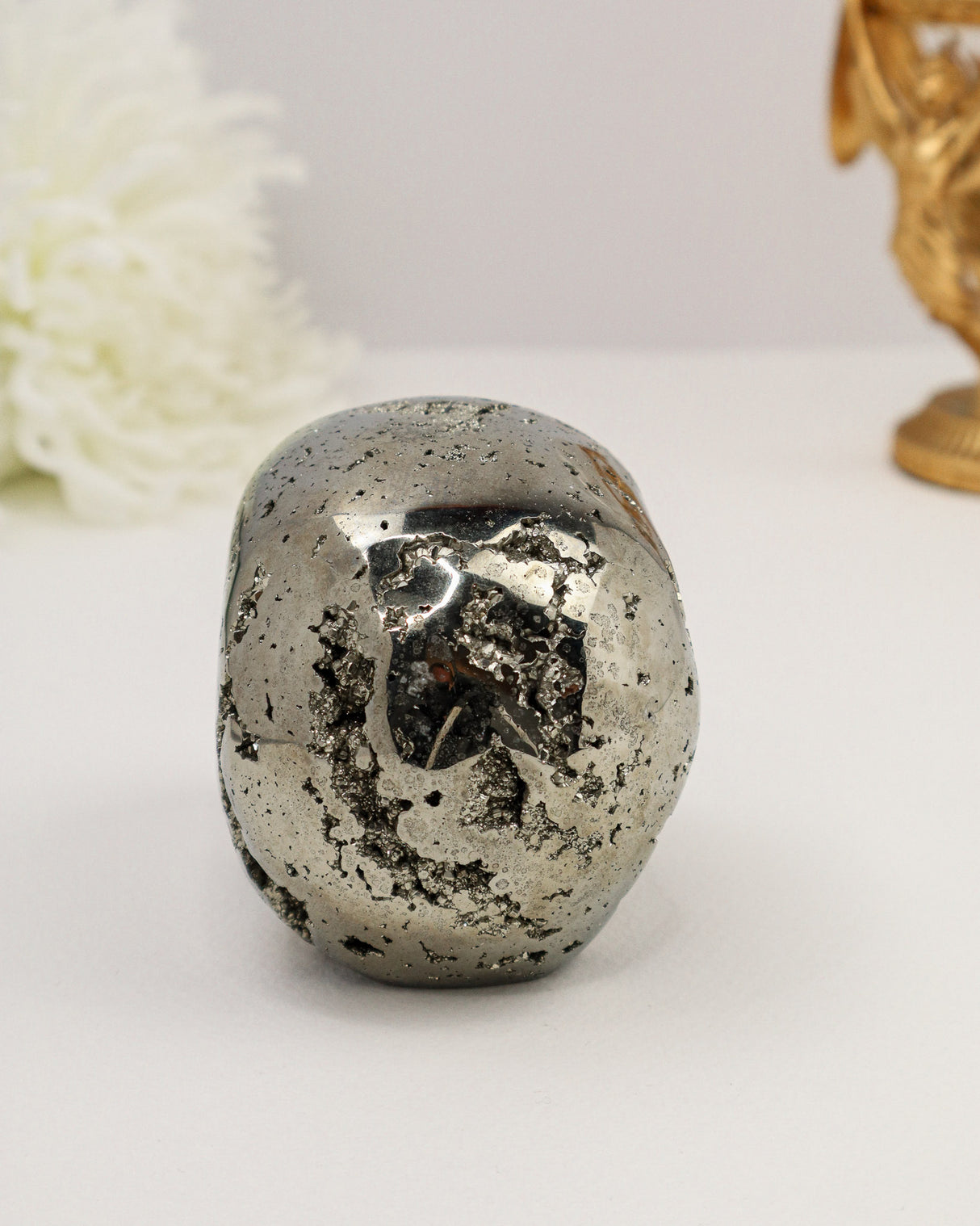 Pyrite Skull Carving #5 | 8.5cm | 1.363kg | Protection & Abundance
