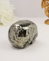 Pyrite Skull Carving #5 | 8.5cm | 1.363kg | Protection & Abundance