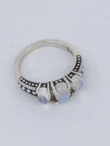 Rainbow Moonstone Sterling Silver Ring Size 8 – The Lunar Trinity | Intuition & New Beginnings