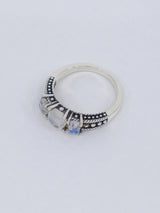 Rainbow Moonstone Sterling Silver Ring Size 9 – The Lunar Trinity | Intuition & New Beginnings