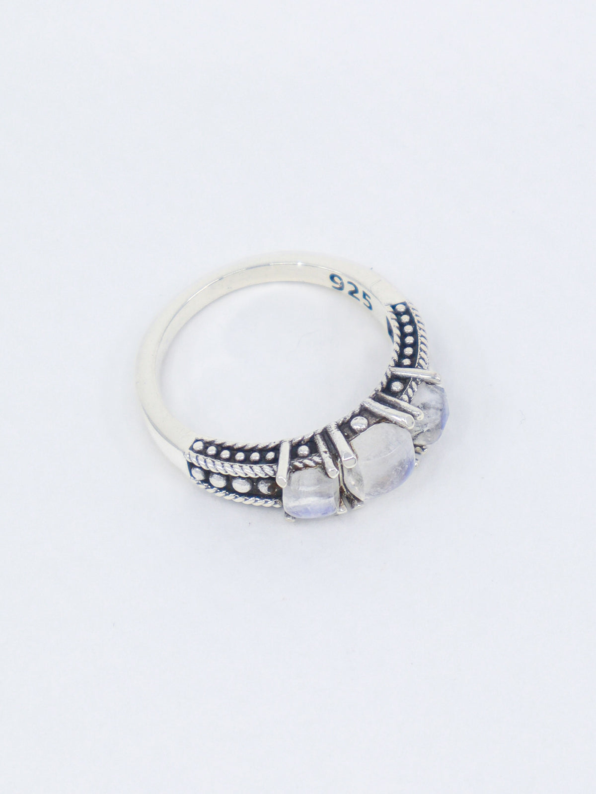 Rainbow Moonstone Sterling Silver Ring Size 9 – The Lunar Trinity | Intuition & New Beginnings