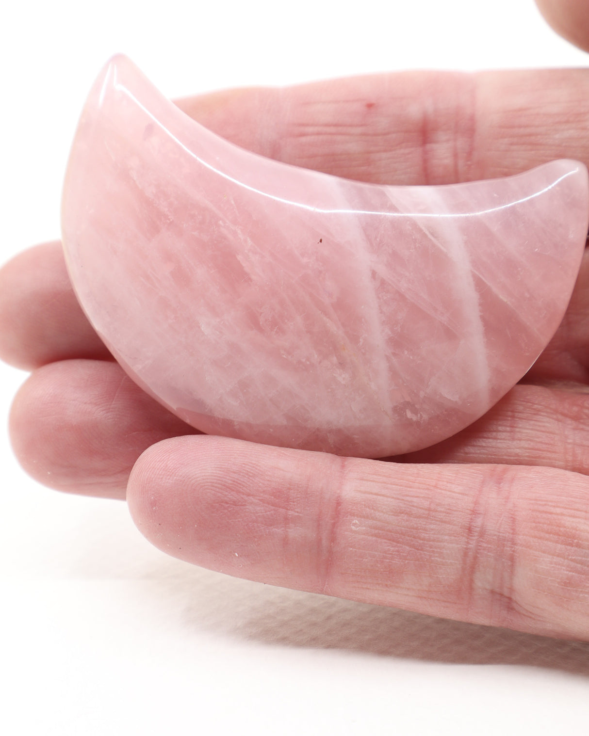 Rose Quartz Crescent Moon – Crystal of Love & Gentle Healing