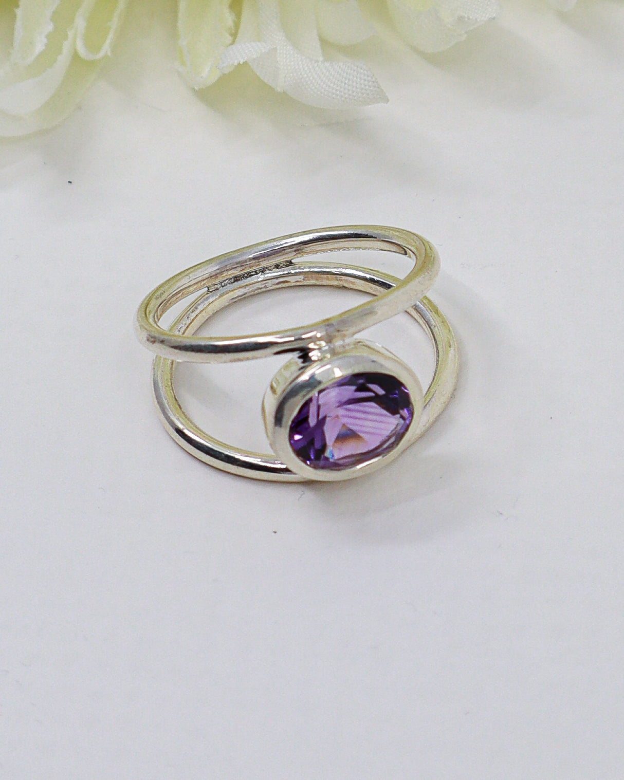 Amethyst “Violet Enchantment” Sterling Silver Ring – Size 10
