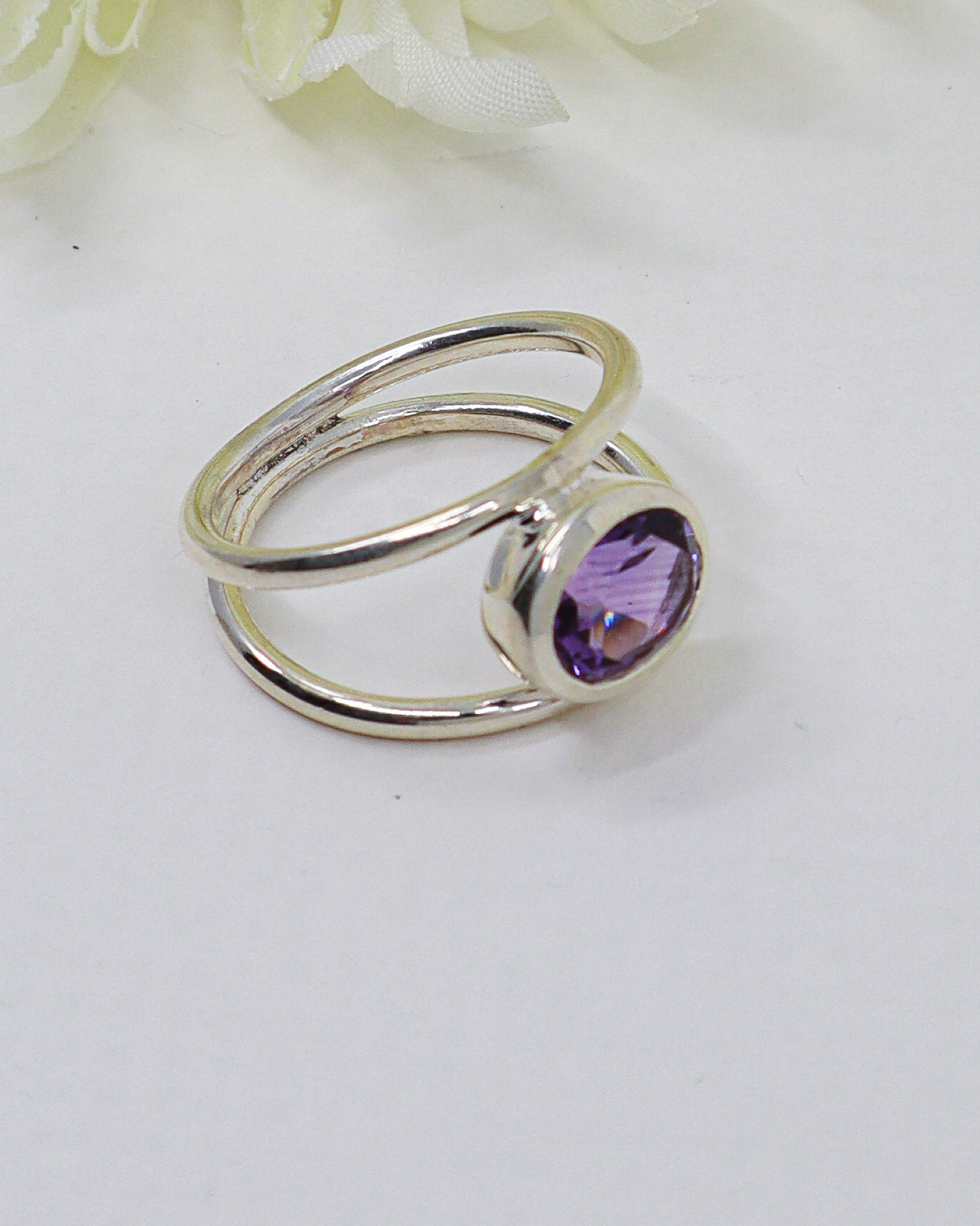 Amethyst “Violet Enchantment” Sterling Silver Ring – Size 10