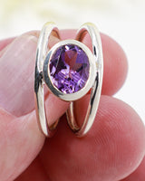 Amethyst “Violet Enchantment” Sterling Silver Ring – Size 10