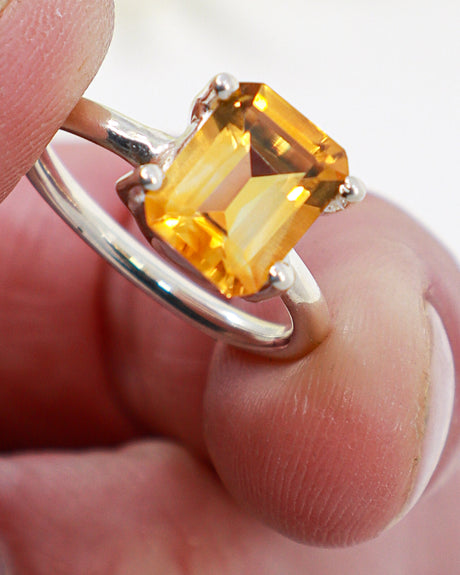 Citrine “Golden Abundance” Sterling Silver Ring – Size 8