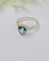 Blue Topaz “Celestial Waters” Sterling Silver Ring – Size 8
