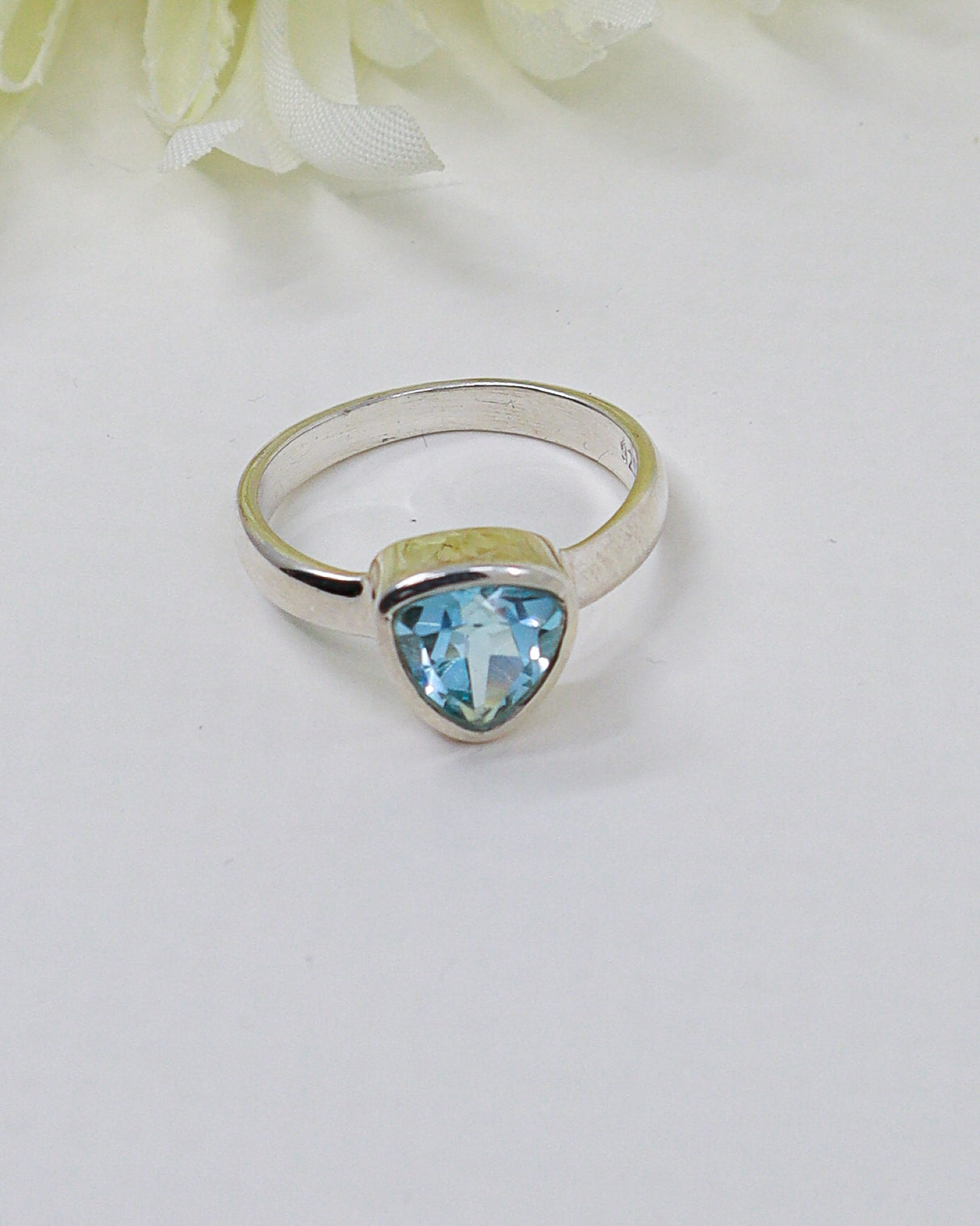 Blue Topaz “Celestial Waters” Sterling Silver Ring – Size 8