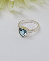 Blue Topaz “Celestial Waters” Sterling Silver Ring – Size 8