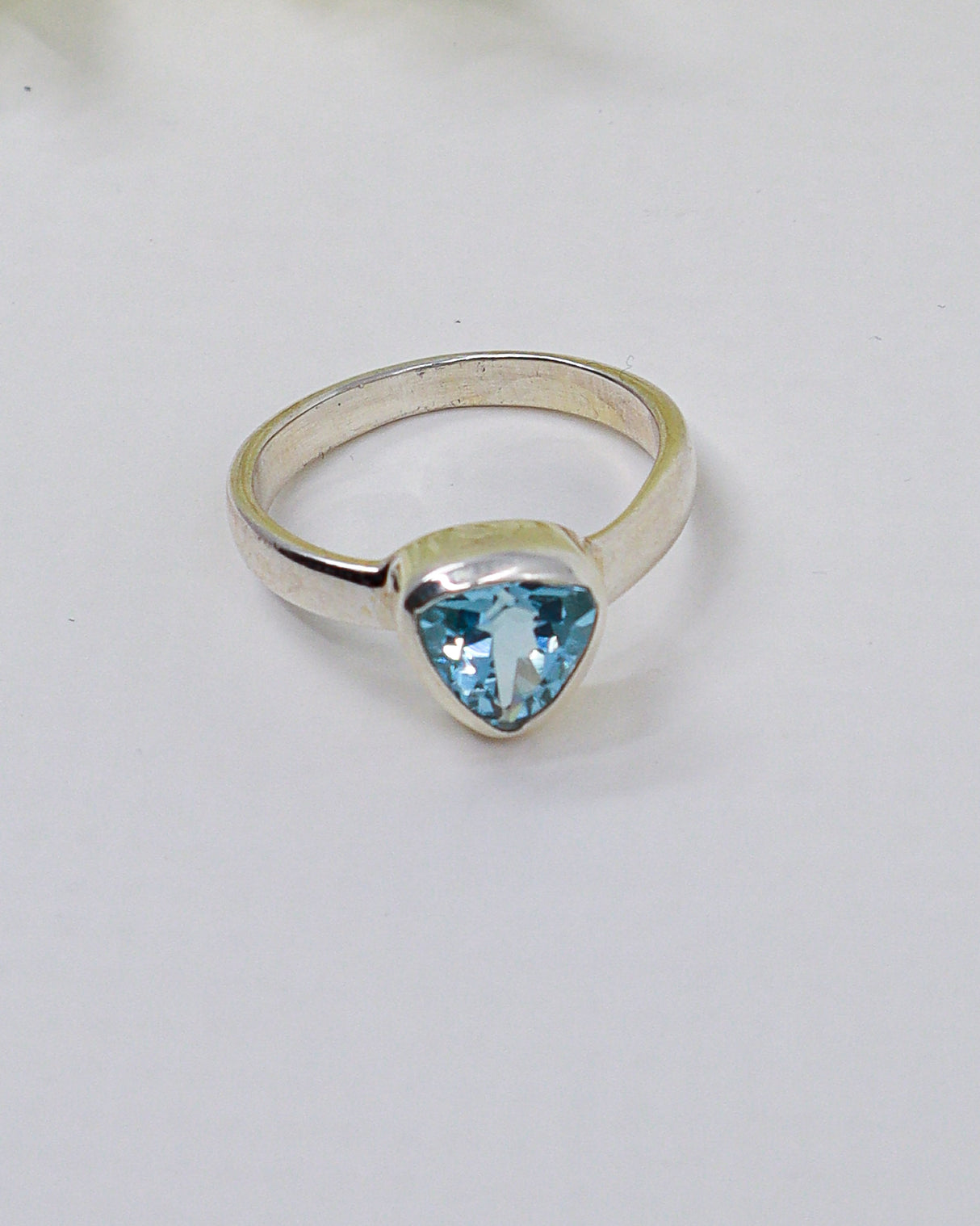 Blue Topaz “Celestial Waters” Sterling Silver Ring – Size 9