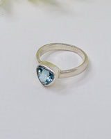 Blue Topaz “Celestial Waters” Sterling Silver Ring – Size 9