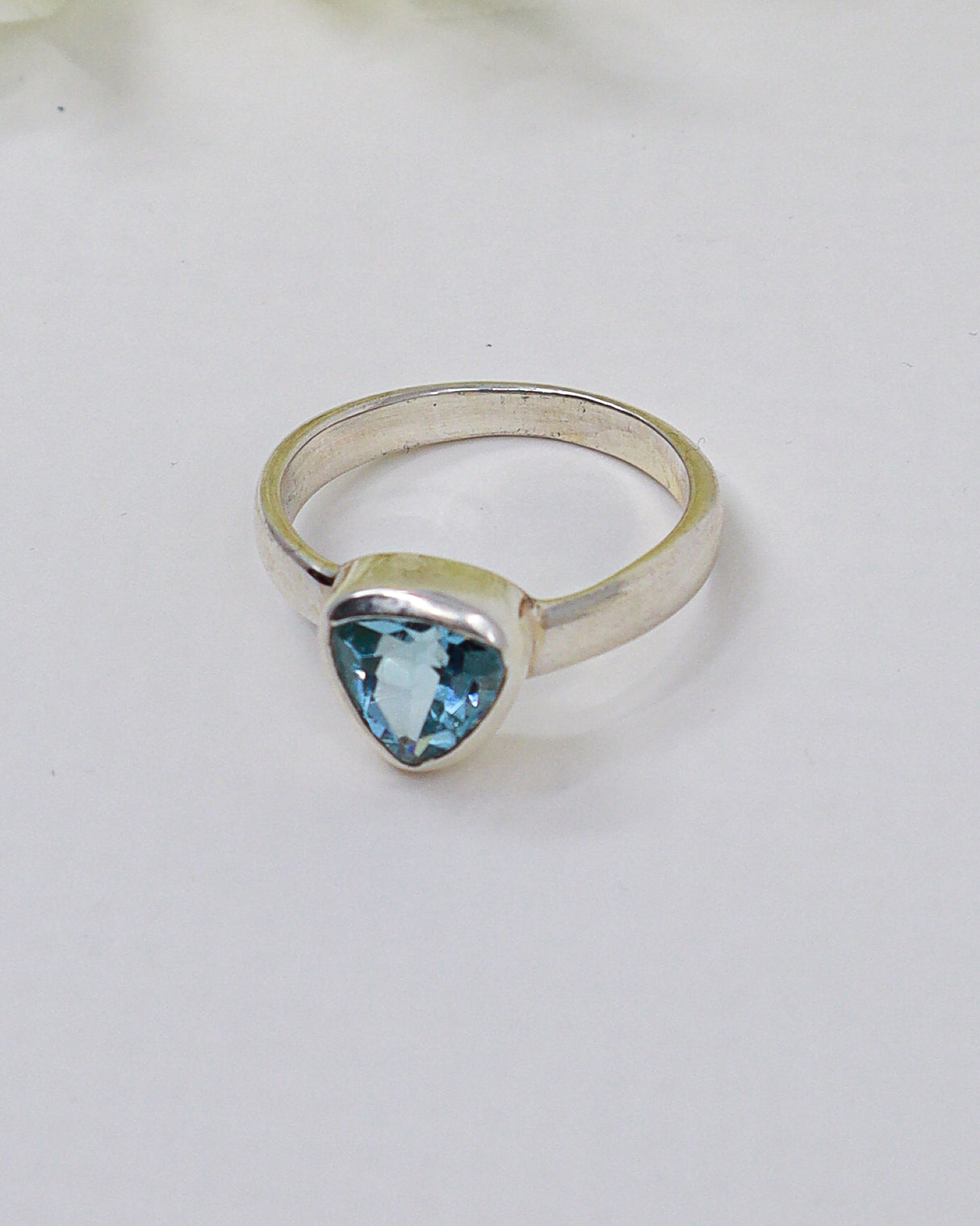 Blue Topaz “Celestial Waters” Sterling Silver Ring – Size 9