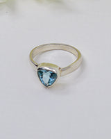 Blue Topaz “Celestial Waters” Sterling Silver Ring – Size 9