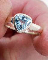 Blue Topaz “Celestial Waters” Sterling Silver Ring – Size 9