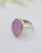 Natural lilac pink Kunzite oval gemstone .925 sterling silver ring size 8 – Inspired By 3 Australia