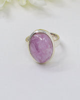 Kunzite “Divine Heart” Sterling Silver Ring – Size 8