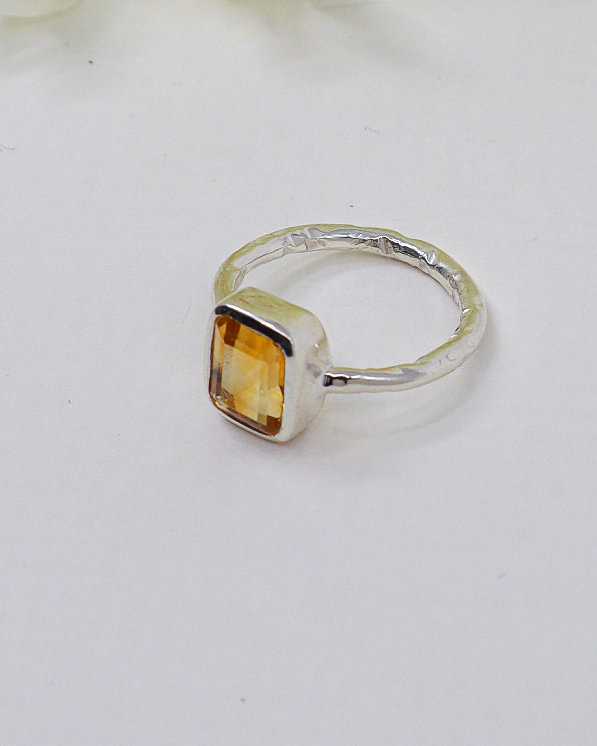 Golden yellow faceted Citrine gemstone .925 sterling silver ring size 7 – Inspired By 3 Australia