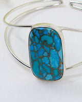 Sterling Silver Turquoise Bangle 15.60g | Turquoise Statement Bangle