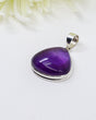 Deep purple Amethyst gemstone .925 sterling silver pendant with snake chain – Inspired By 3 Australia