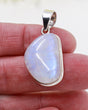 Natural Rainbow Moonstone Lunar Whisper .925 sterling silver pendant with blue flash and snake chain – Inspired By 3 Australia