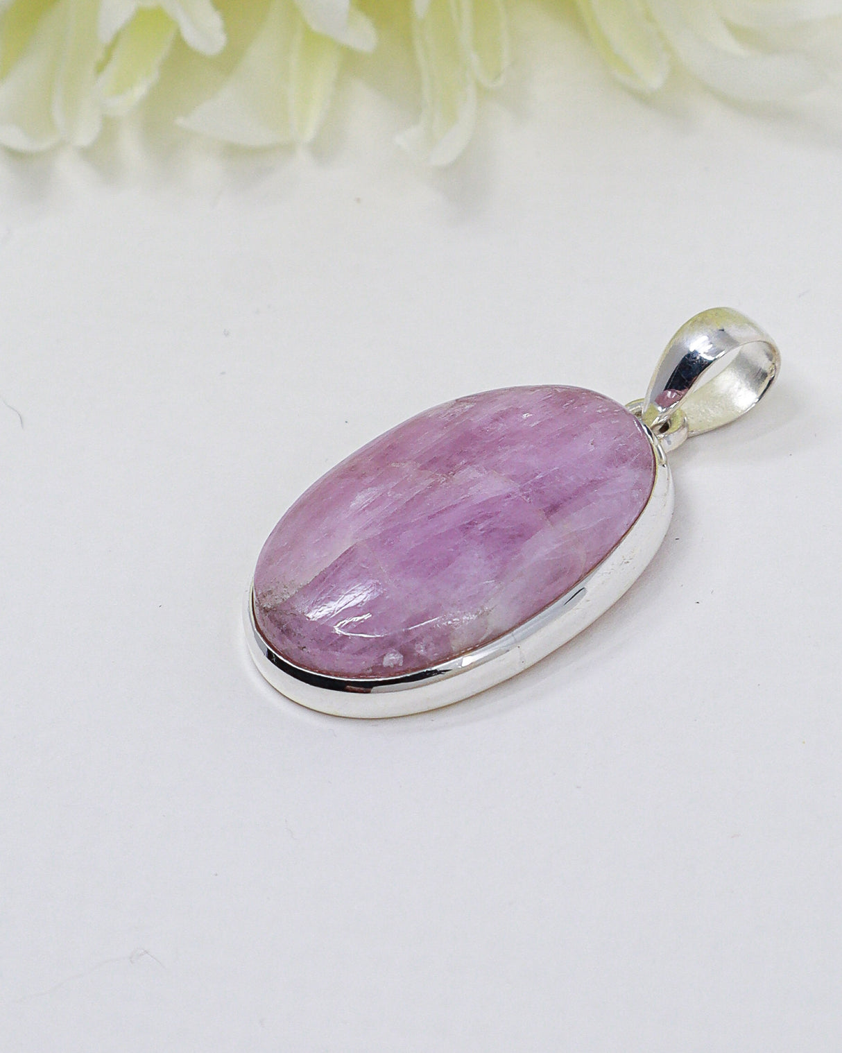 Natural pink Kunzite Divine Heart .925 sterling silver pendant with snake chain – Inspired By 3 Australia