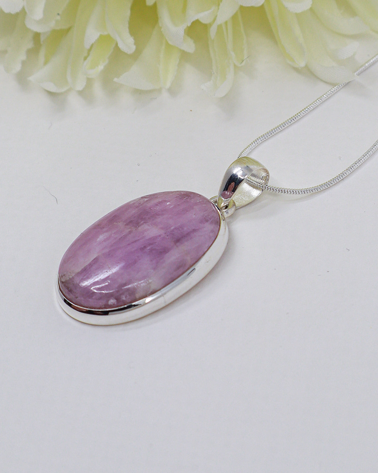 Kunzite “Divine Heart” Sterling Silver Pendant