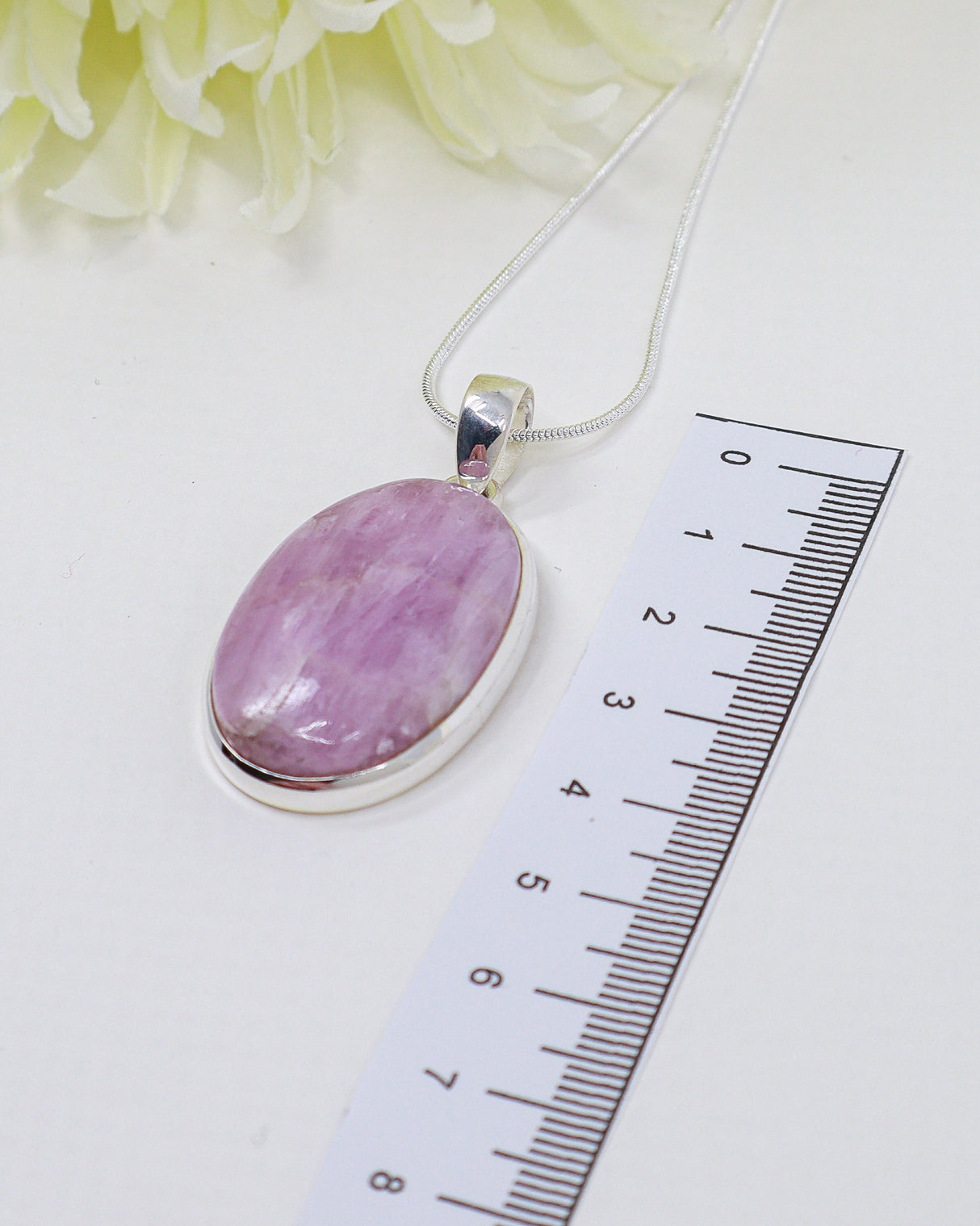 Kunzite “Divine Heart” Sterling Silver Pendant