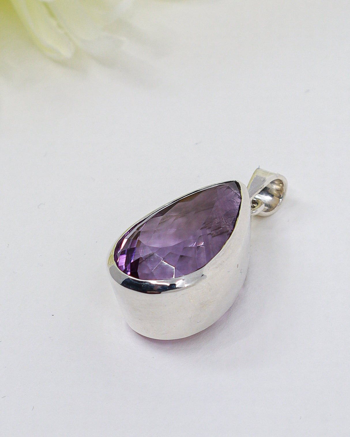 Amethyst “Violet Temple” Large Sterling Silver Pendant
