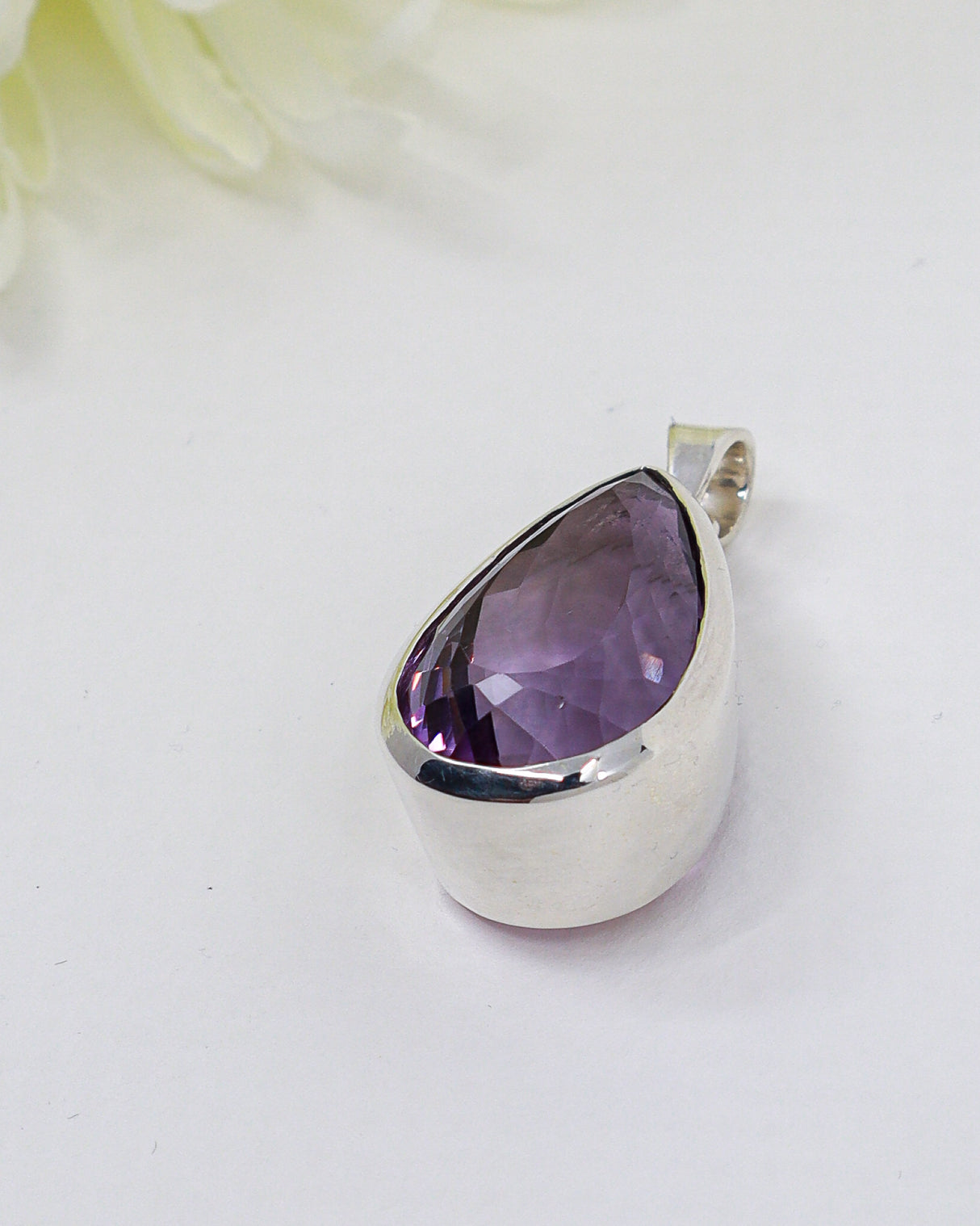 Amethyst “Violet Temple” Large Sterling Silver Pendant