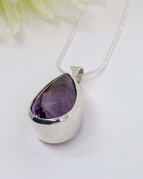 Amethyst “Violet Temple” Large Sterling Silver Pendant