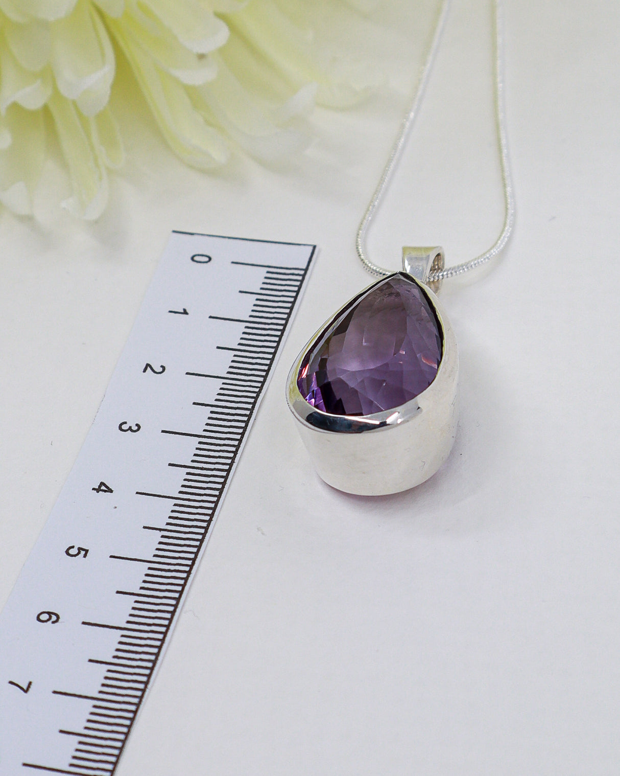 Amethyst “Violet Temple” Large Sterling Silver Pendant