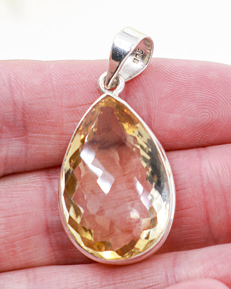 Citrine “Golden Abundance” Large Sterling Silver Pendant