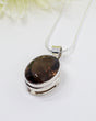 Natural faceted Smoky Quartz oval .925 sterling silver pendant with snake chain – Inspired By 3 Australia