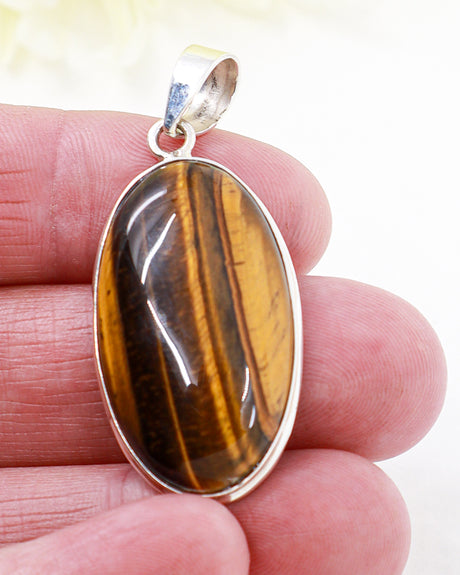 Tiger Eye “Courage & Confidence” Sterling Silver Pendant