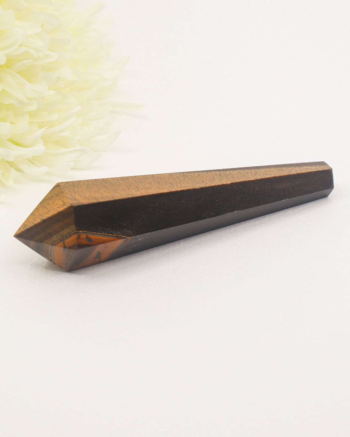 Tiger Eye Crystal Wand 120g – The Solar Guardian | Courage & Abundance