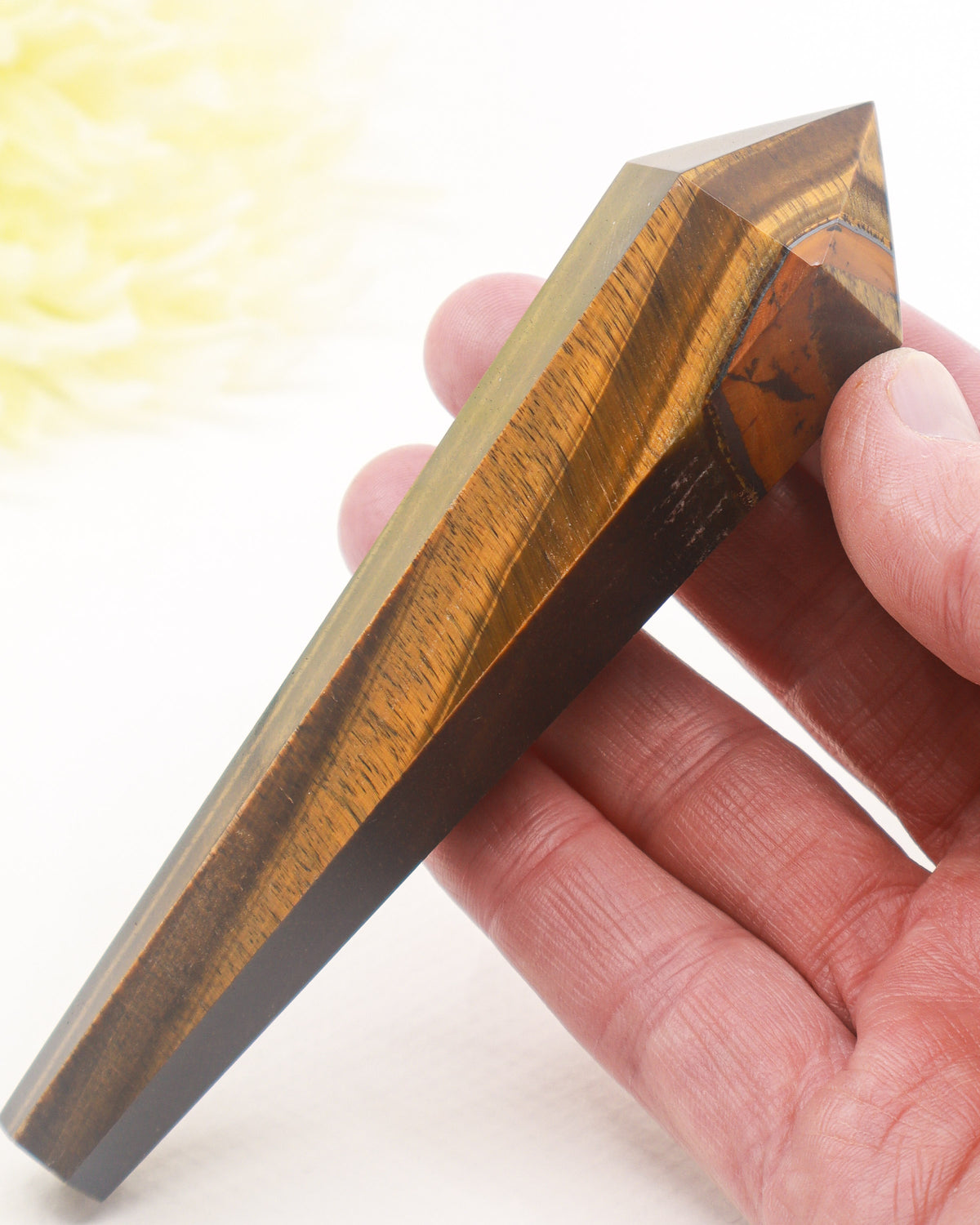 Tiger Eye Crystal Wand 120g – The Solar Guardian | Courage & Abundance