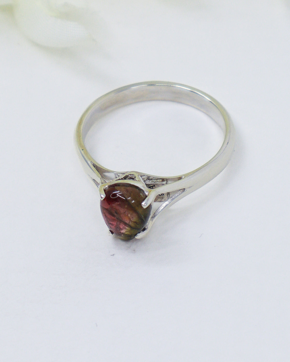 Watermelon Tourmaline Sterling Silver Ring – Heart Awakening | Size 10
