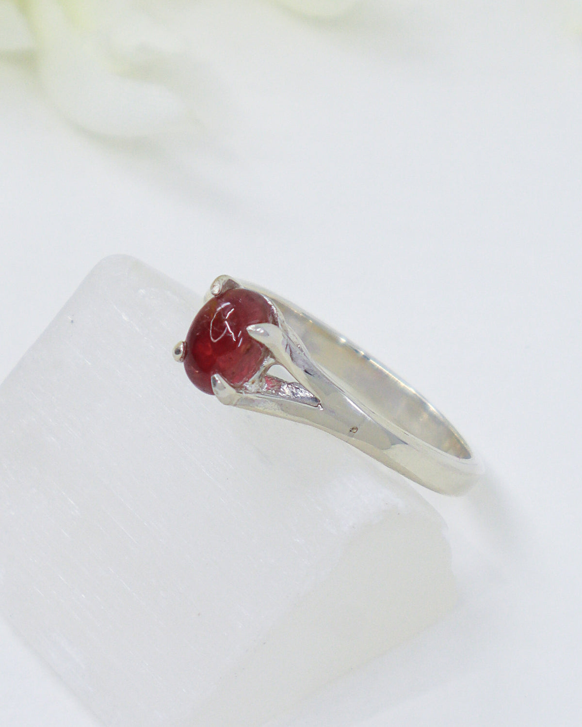 Pink Tourmaline Sterling Silver Ring – Heart Healer | Size 9