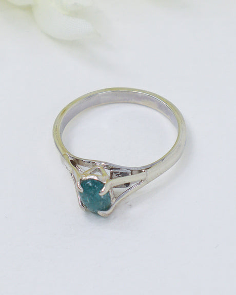 Blue Tourmaline Sterling Silver Ring – Inner Truth | Size 10