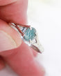 Natural Blue Tourmaline sterling silver ring Size 10 with aqua blue oval Indicolite Tourmaline gemstone in .925 silver.